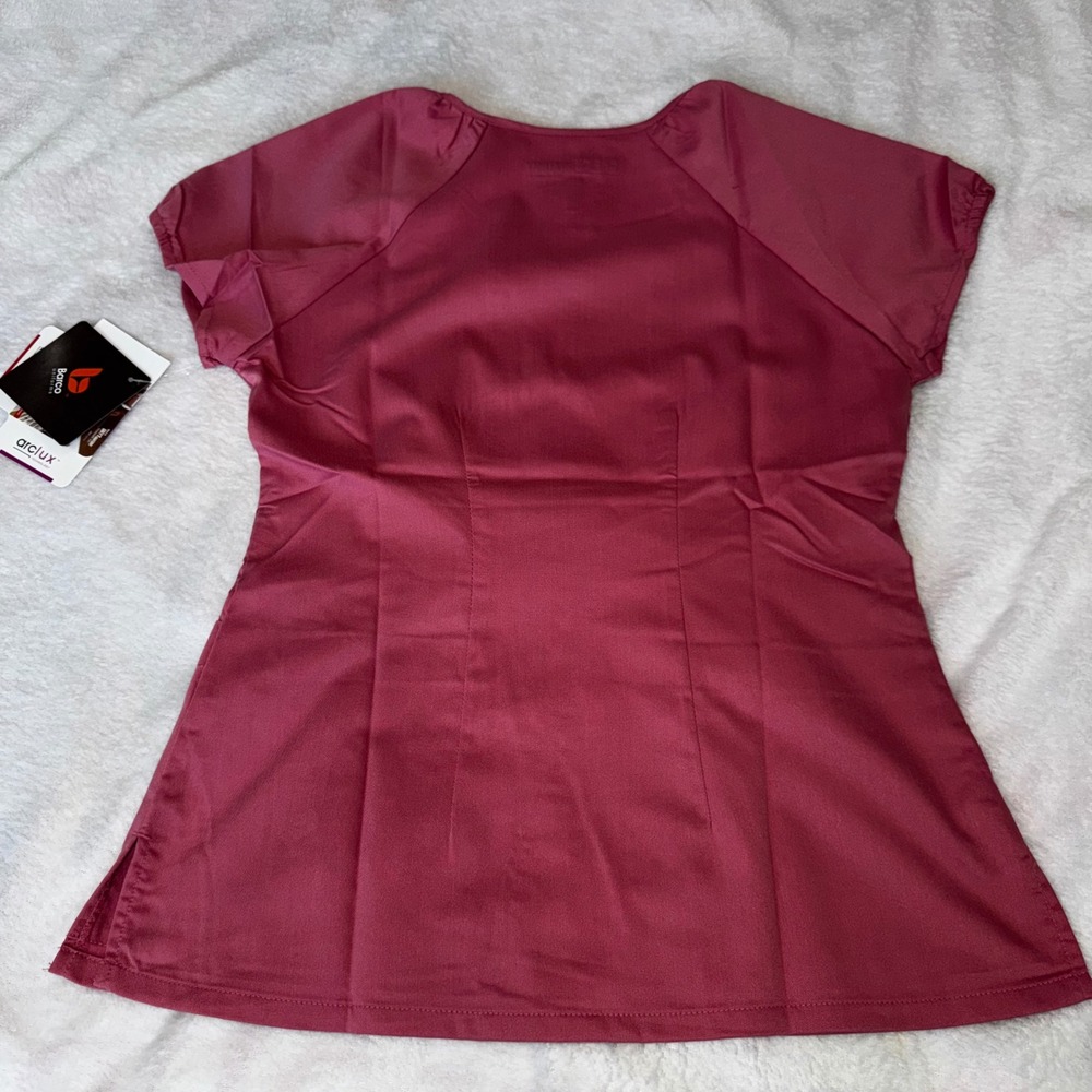 Greys Anatomy by Barco Womens Nectar Pink Embroidered Scrub Top 41284 XS NEW - Picture 7 of 13